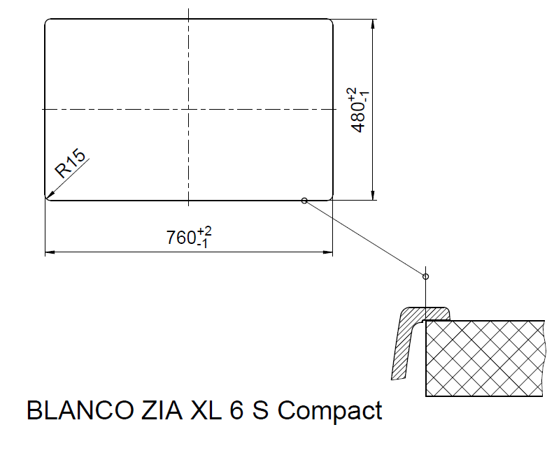 Схема встраивания Blanco ZIA XL 6S Compact