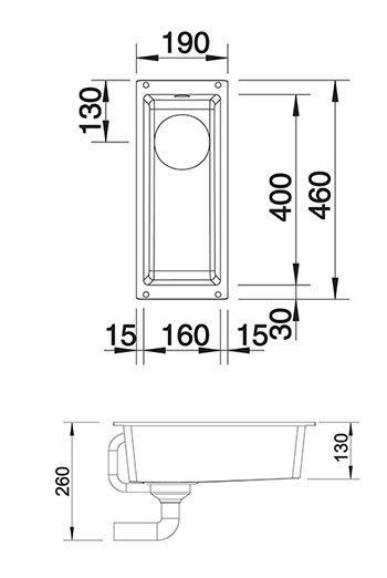 Схема встраивания Blanco Subline 160-U