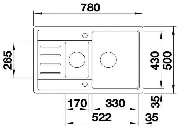 Схема встраивания Blanco Legra 6S Compact