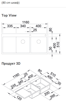 Схема встраивания Blanco Claron 8S-IF/A крыло справа