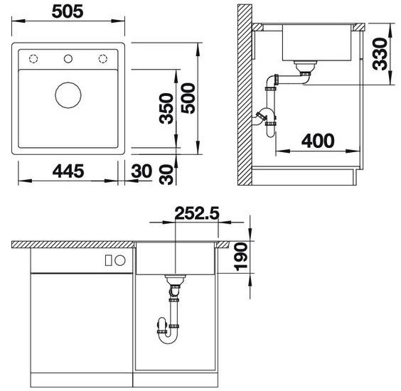 Схема встраивания Blanco Dalago 5-F