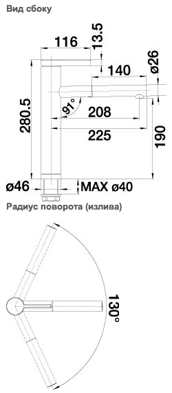 Схема встраивания Blanco Linee-S