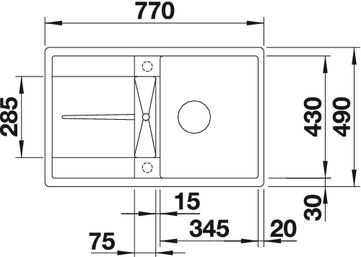 Схема встраивания Blanco Metra 45S-F