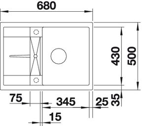 Схема встраивания Blanco Metra 45S compact