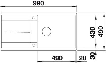 Схема встраивания Blanco Metra XL 6S-F