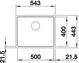 Схема встраивания Blanco Subline 500-IF SteelFrame